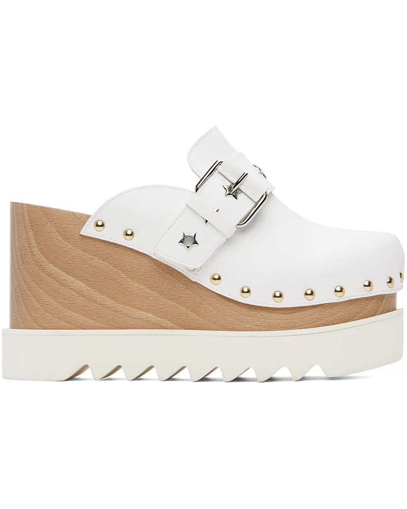 Stella McCartney White Elyse Star-Studded Slip-On Loafers 9001
