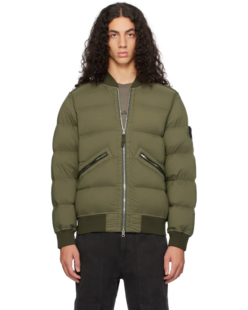 Stone Island Green Quilted Down Jacket V0059