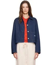 Kitsuné Navy Cropped Denim Jacket Pindigo