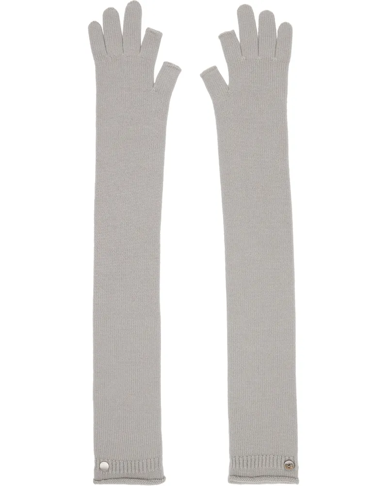 Rick Owens Gray Concordians Rasato Knit Opera Gloves 08