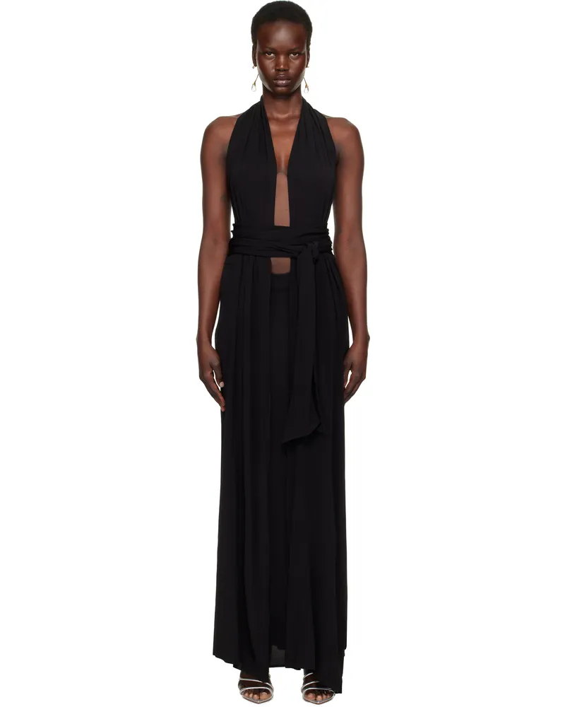 Christopher Esber Black Trapeze Maxi Dress Black