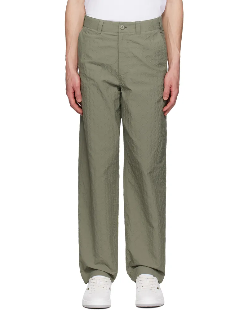 Givenchy Khaki Textured Monogram 72 Trousers 331-almond