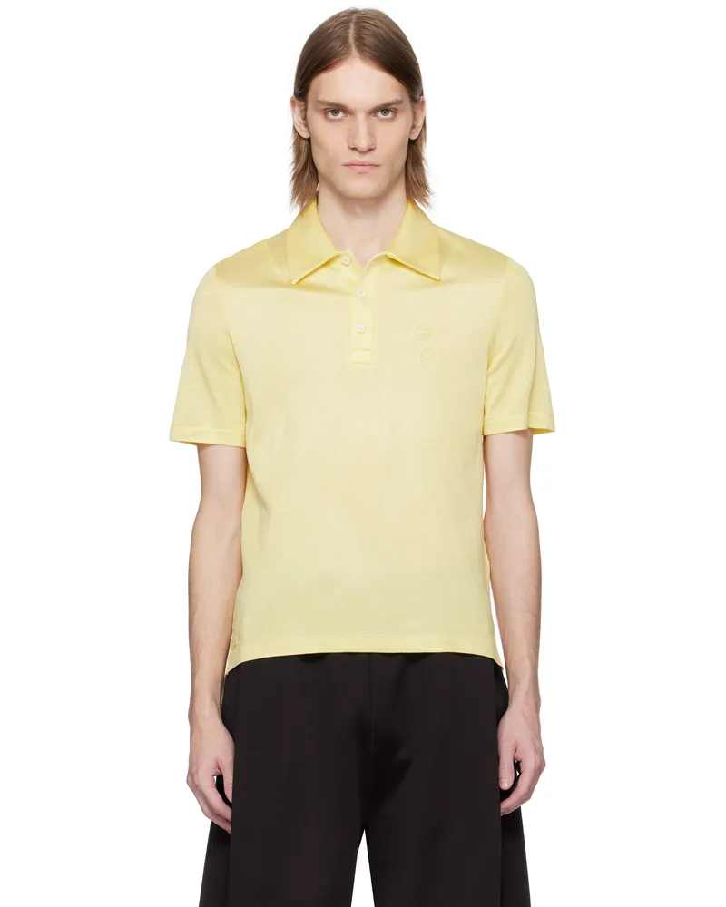 Lacoste Yellow Runway Regular Fit Satin Piqué Polo Yellow