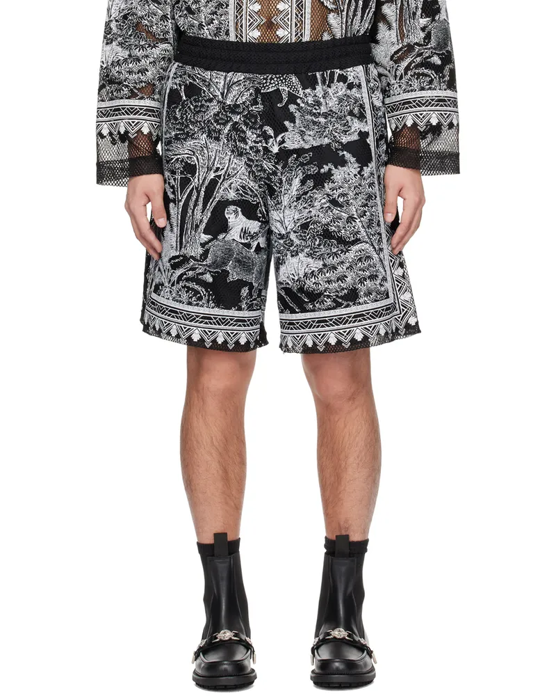 TAAKK Black Jacquard Shorts Black