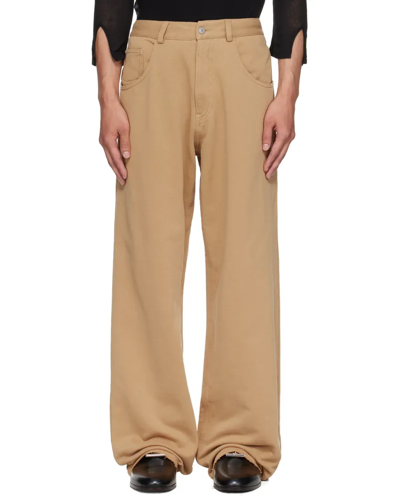 Maison Margiela Tan Cotton Sweatpant Trousers 156