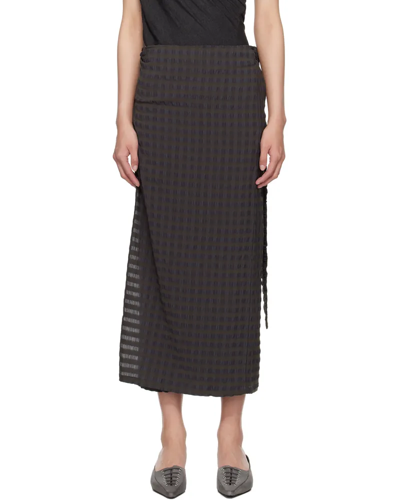Paloma Wool Brown & Blue Staino Midi Skirt 112