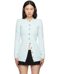 WARDROBE.NYC Blue Padded Shoulder Cardigan Ice