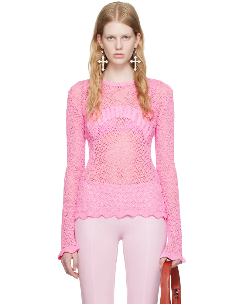 Blumarine Pink Scalloped Sweater N0729
