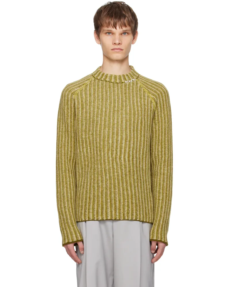 Marni Khaki Degrade Stripes Sweater Mxv42