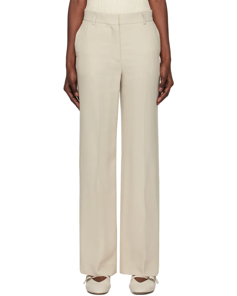Totême Beige Straight-Leg Trousers 127