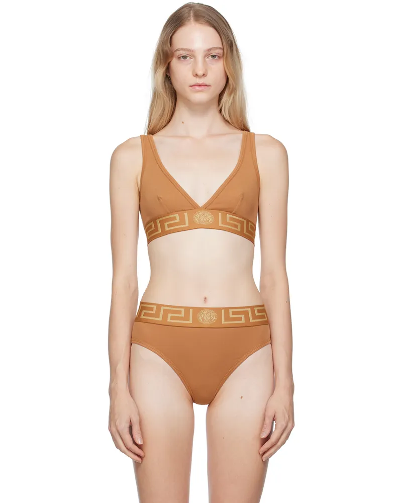Versace Tan Greca Bra 1na60-caramel