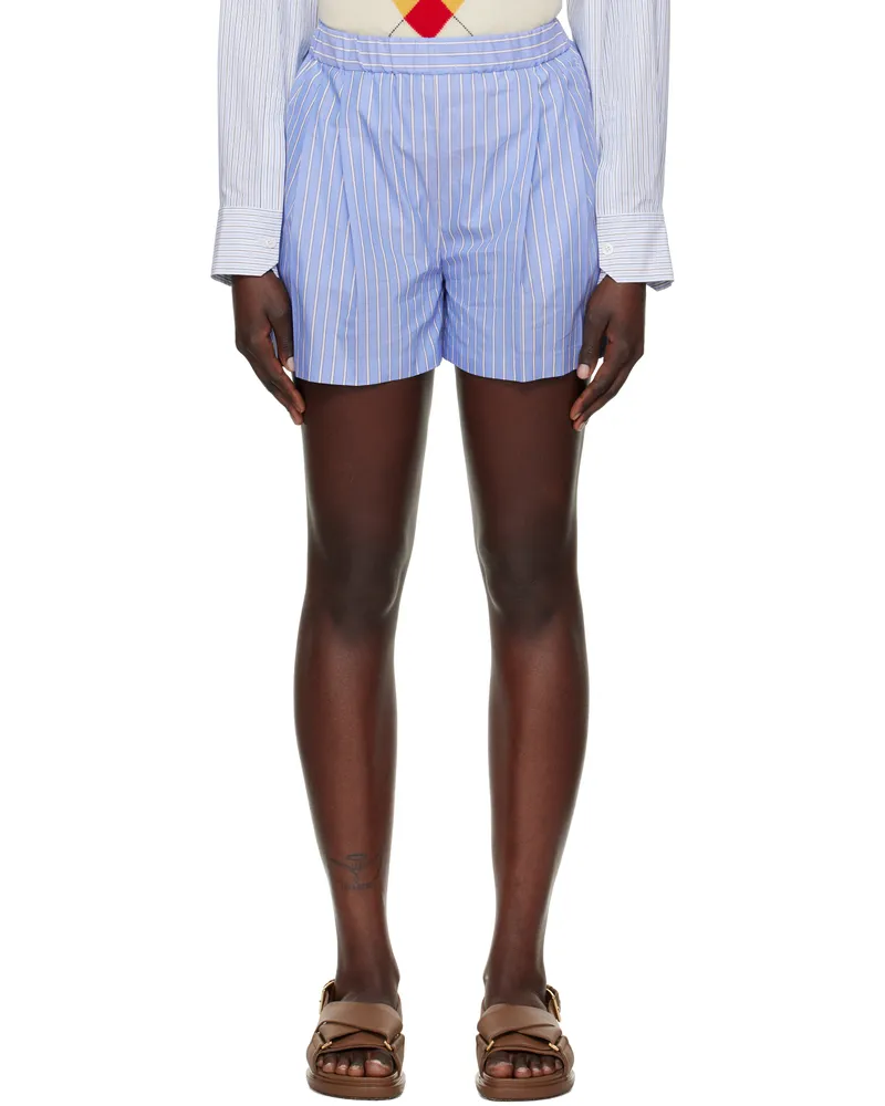 Marni Blue Striped Shorts Stb61