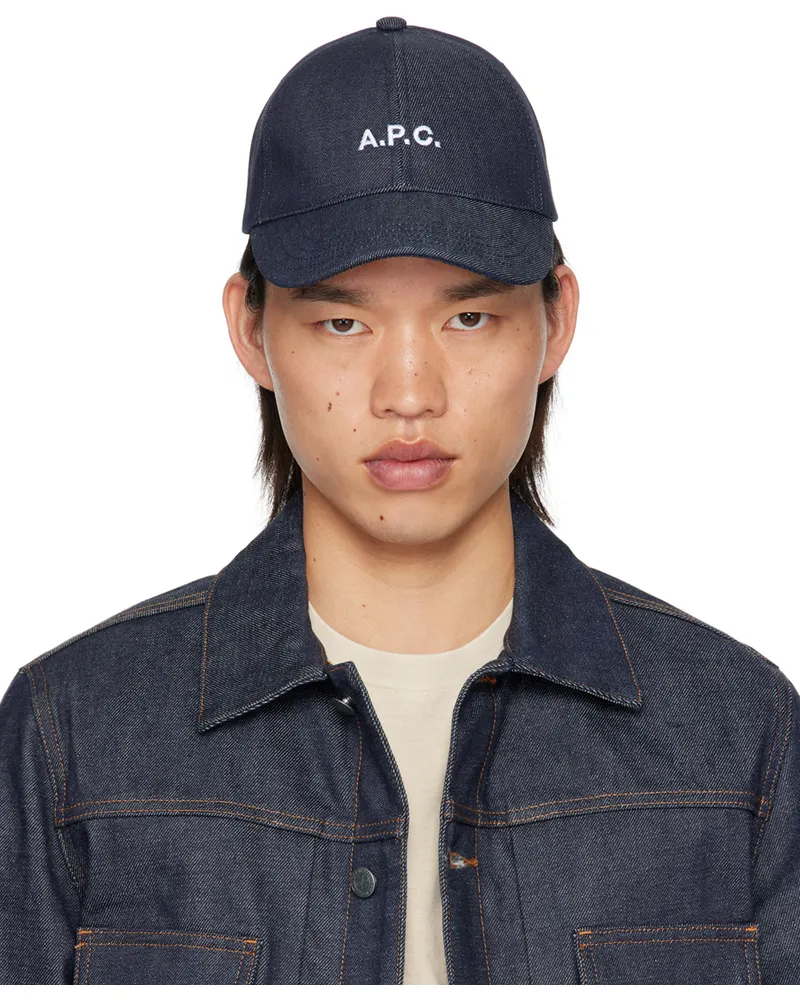 A.P.C. Indigo Charlie Baseball Cap Iai