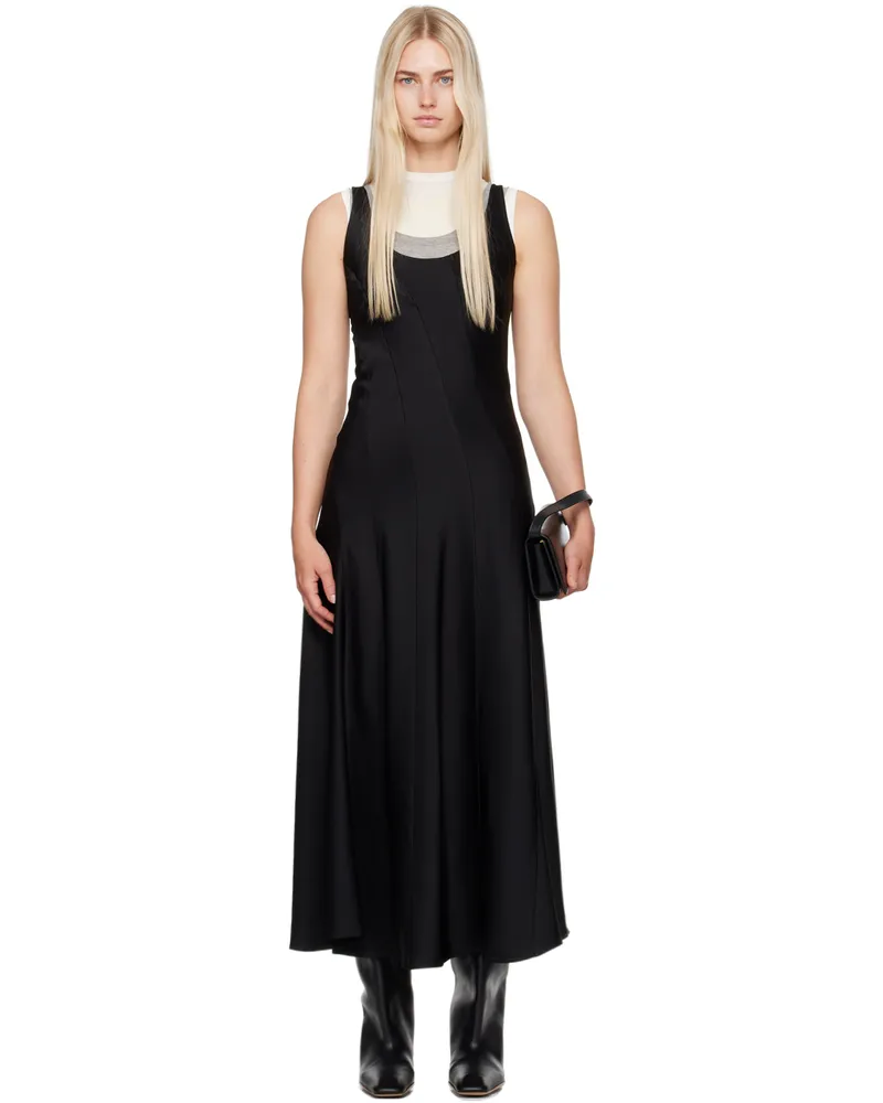 Jil Sander Black Scoop Neck Midi Dress 001