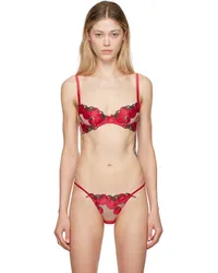 Fleur Du Mal Red Pomodoro Embroidery Demi Bra Sauce