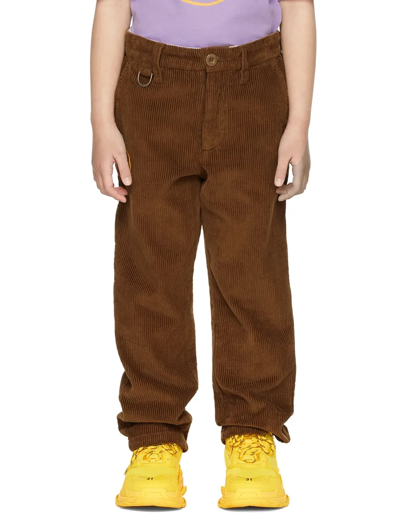 drew house SSENSE Exclusive Kids Brown Painted Mascot Trousers Brown