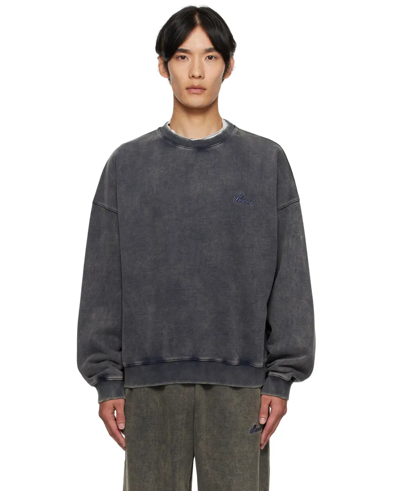 WE 11 DONE Navy Bleached Sweatshirt Dark