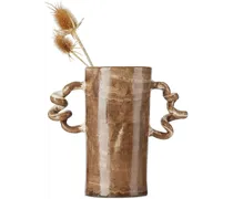 Brown & White Wiggle Vase
