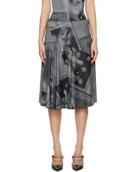 Miaou Black & White Mila Midi Skirt Sciarpa