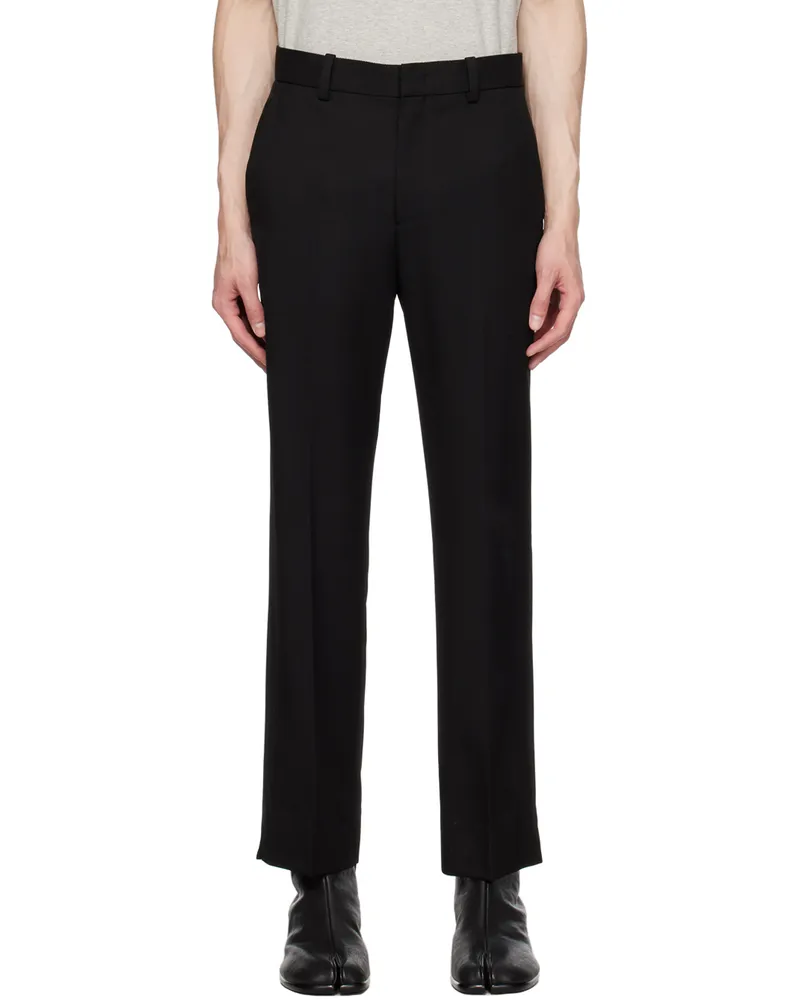 SOLID HOMME Black Slit Trousers 503b