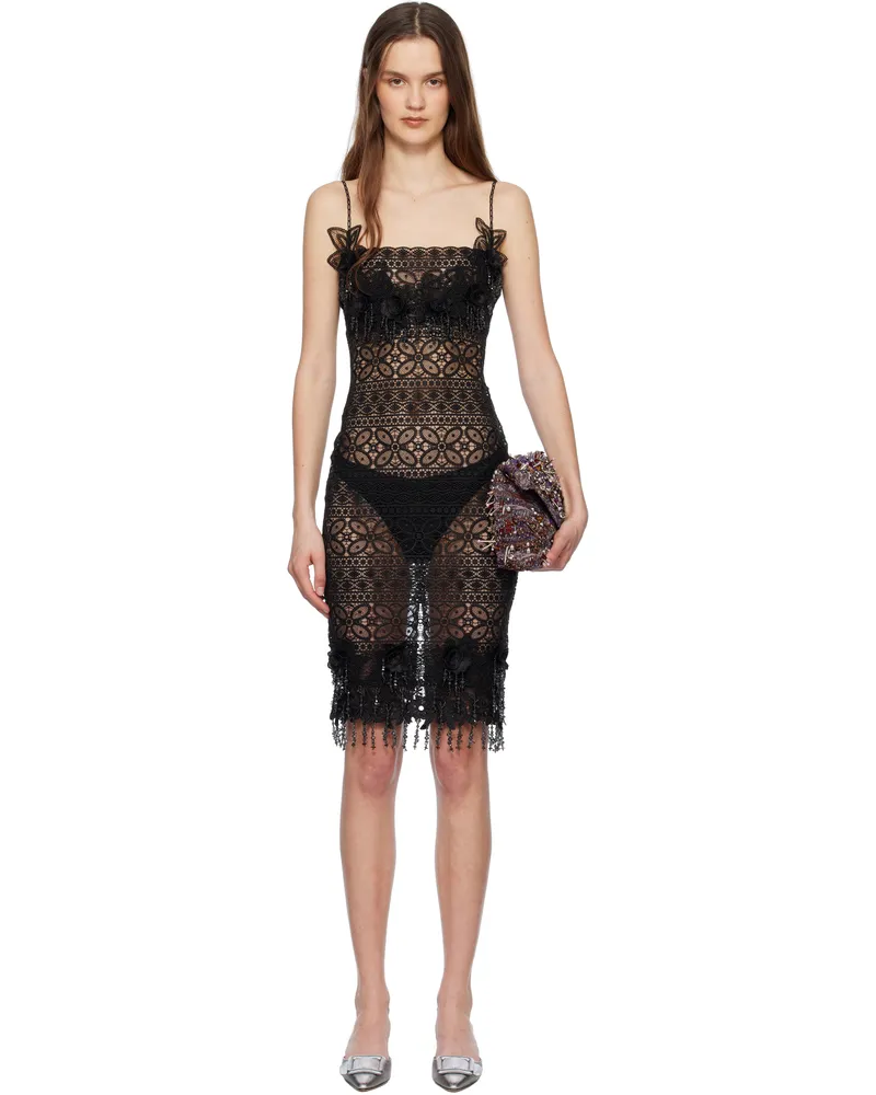 Mirror Palais Black Leo Lady Length Midi Dress Black