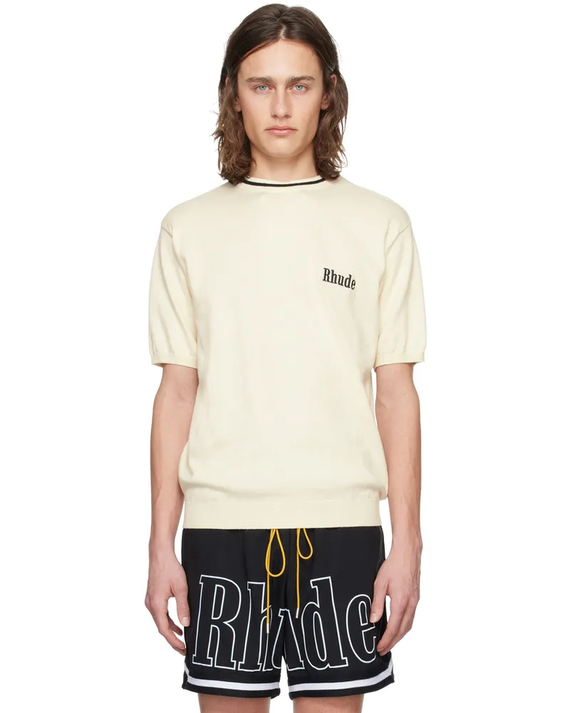 RHUDE Off-White Embroidered Sweater Ivory