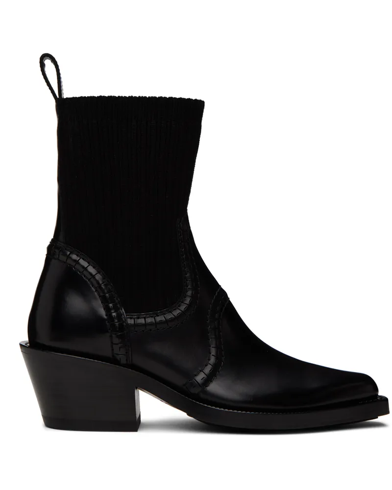 Chloé Black Nellie Texan Boots 001