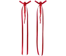 Red Bow Ribbon Drip Earrings