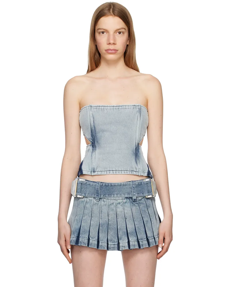 Dion Lee Blue Darted Denim Corset Indigo