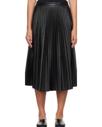 Proenza Schouler Black White Label Faux-Leather Midi Skirt Black