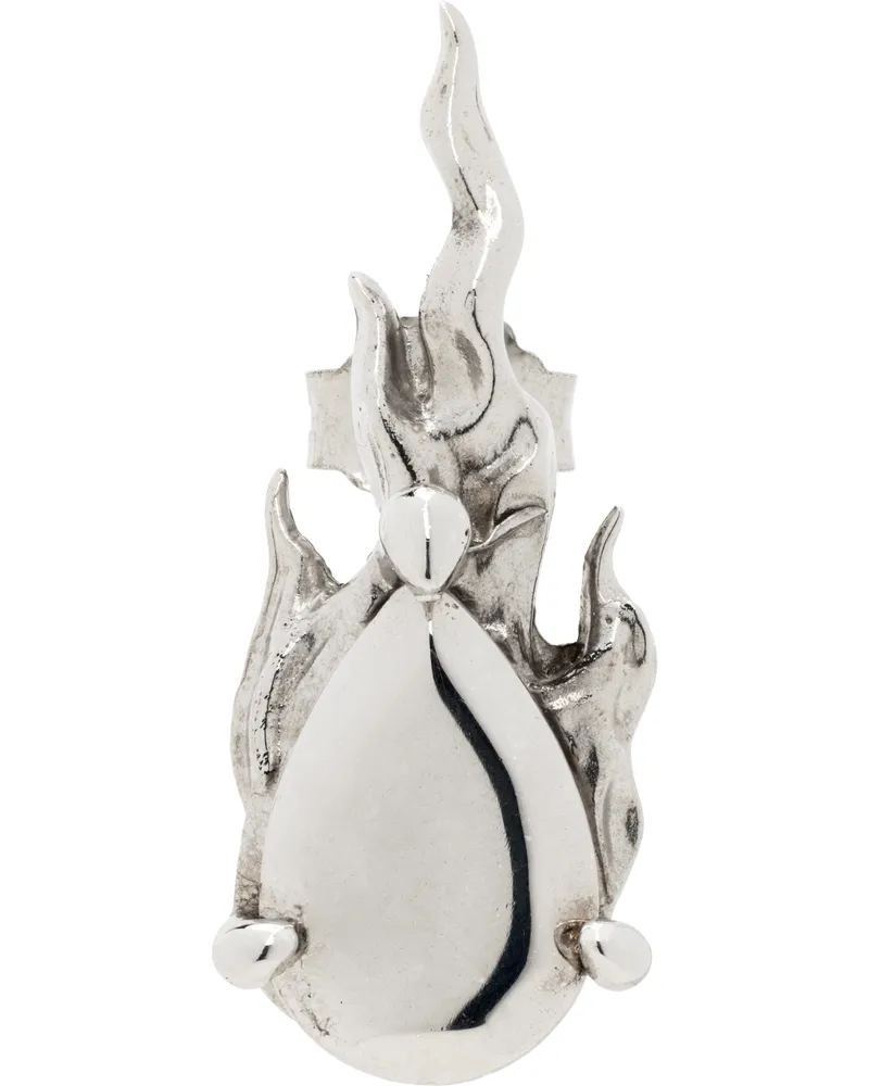 Alan Crocetti Silver Mini Hard Gem in Heat Single Earring Rhodium