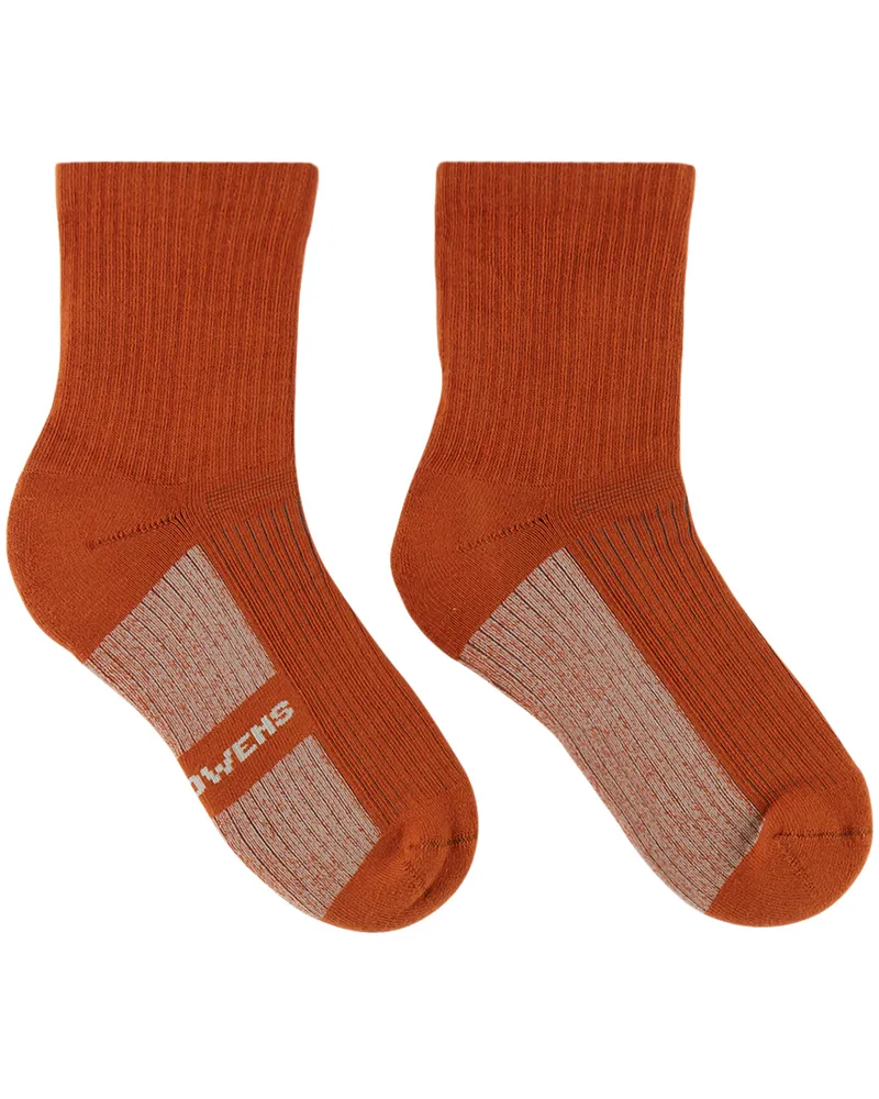 Rick Owens Kids Orange Jacquard Socks 5308
