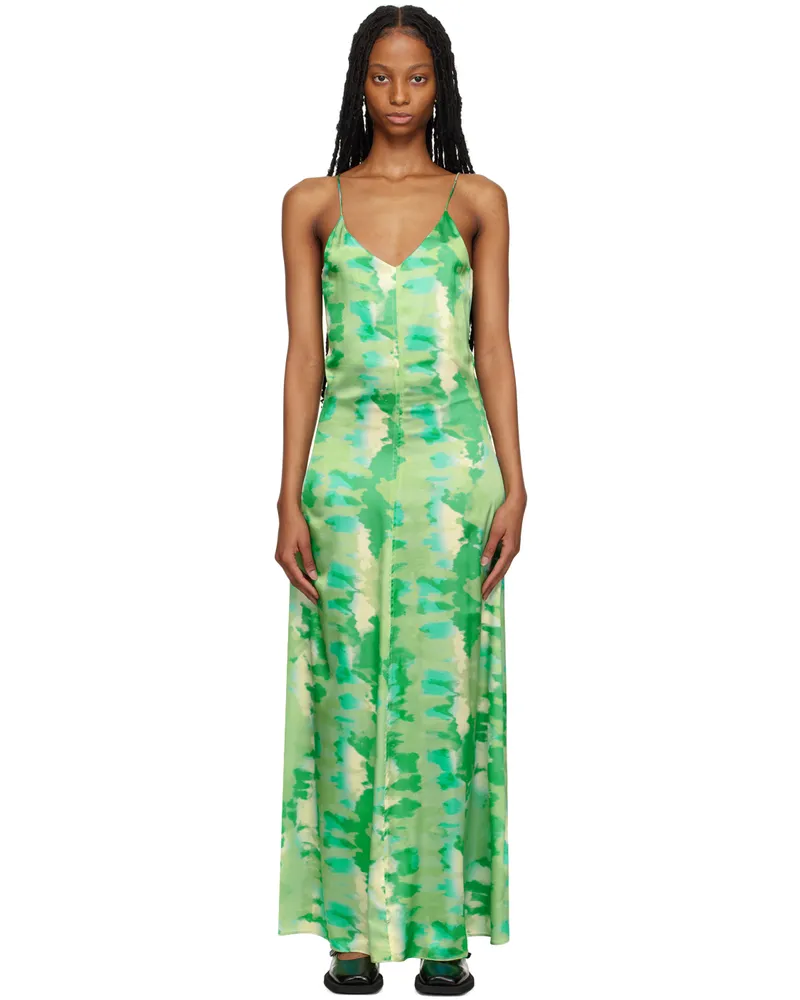 Ganni SSENSE Exclusive Green Maxi Dress 796