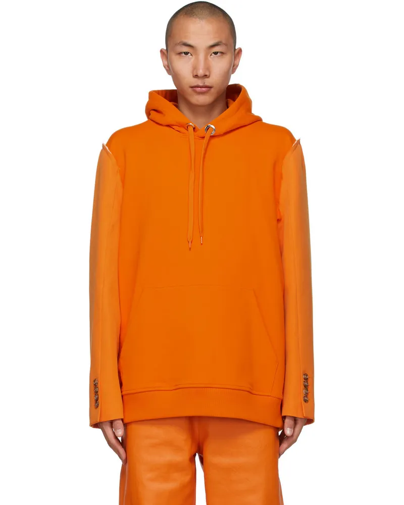 Burberry Orange Reconstructed Hoodie Deep