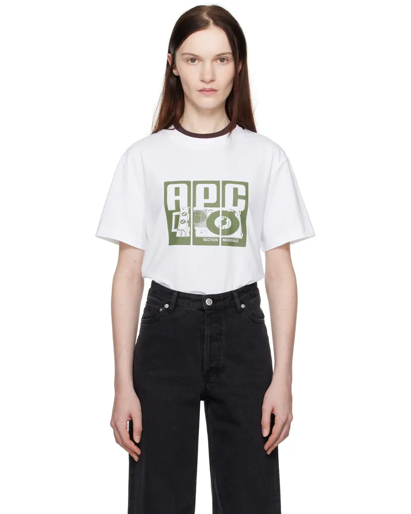 A.P.C. White Platine T-shirt Aab