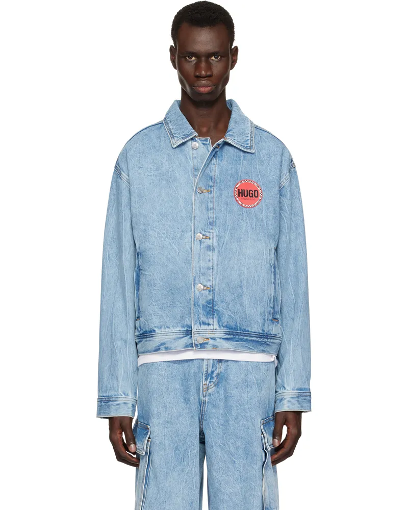 HUGO BOSS Blue Faded Denim Jacket 451-light