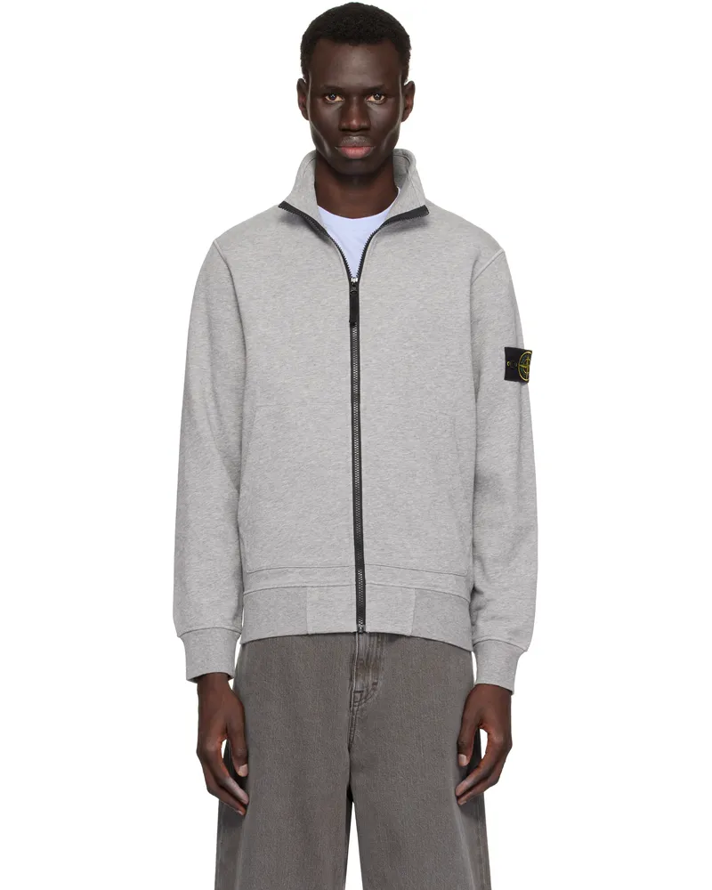 Stone Island Gray Logo Patch Sweater V0m64