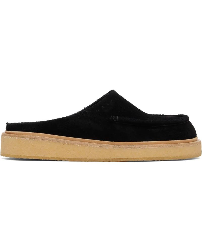 Marni Black Suede Slippers 00n99