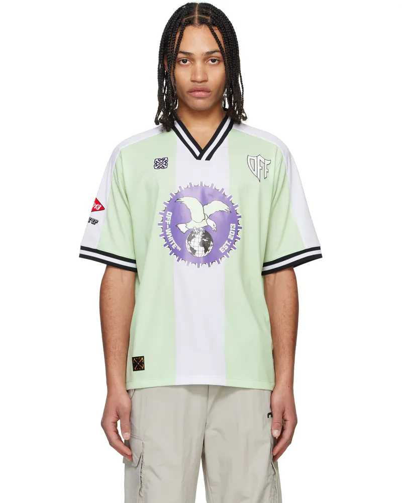 OFF-WHITE Green & White Cap 23 Soccer Jersey Cream