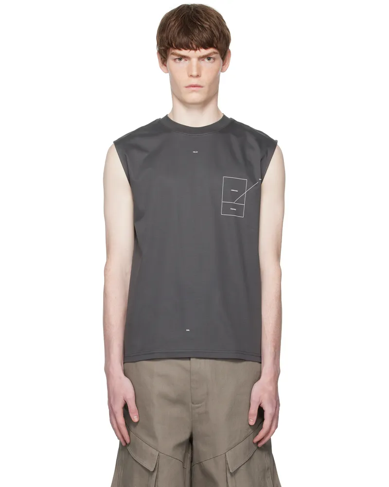 Heliot Emil Gray Retina Tank Top Cotton