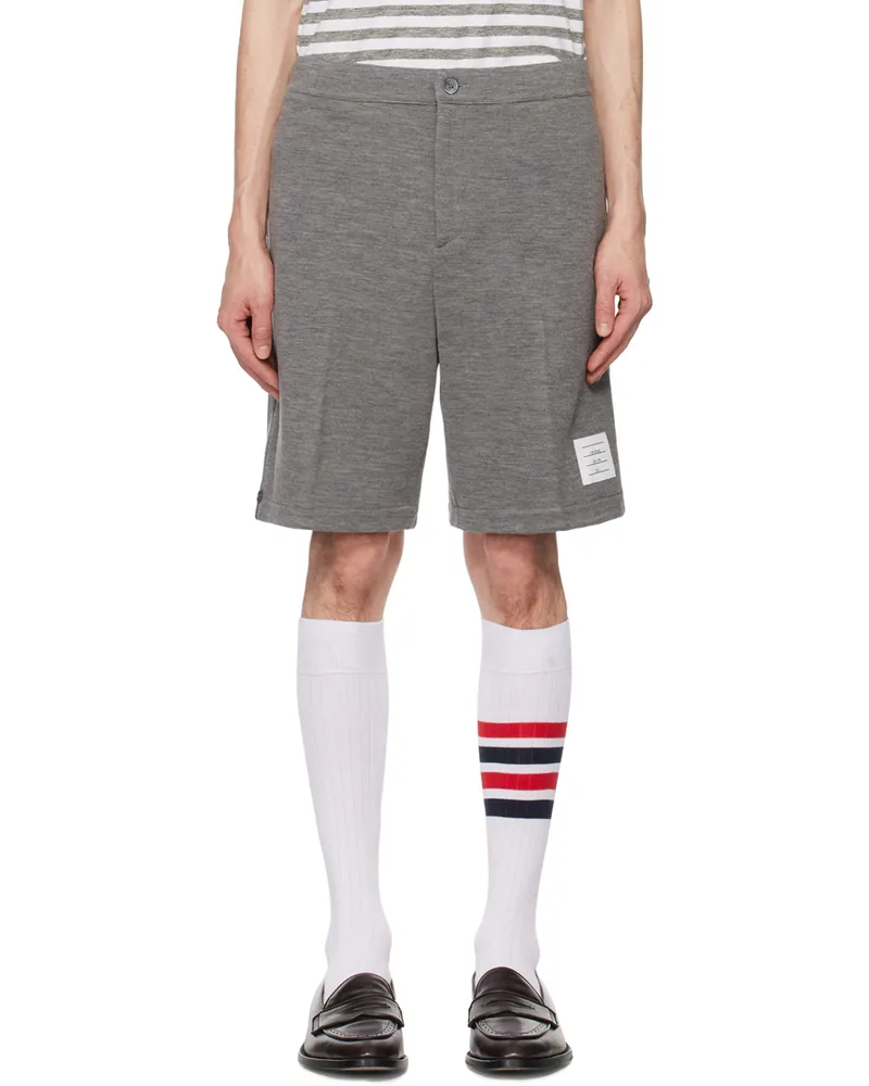 Thom Browne Gray Zip-Fly Shorts 035