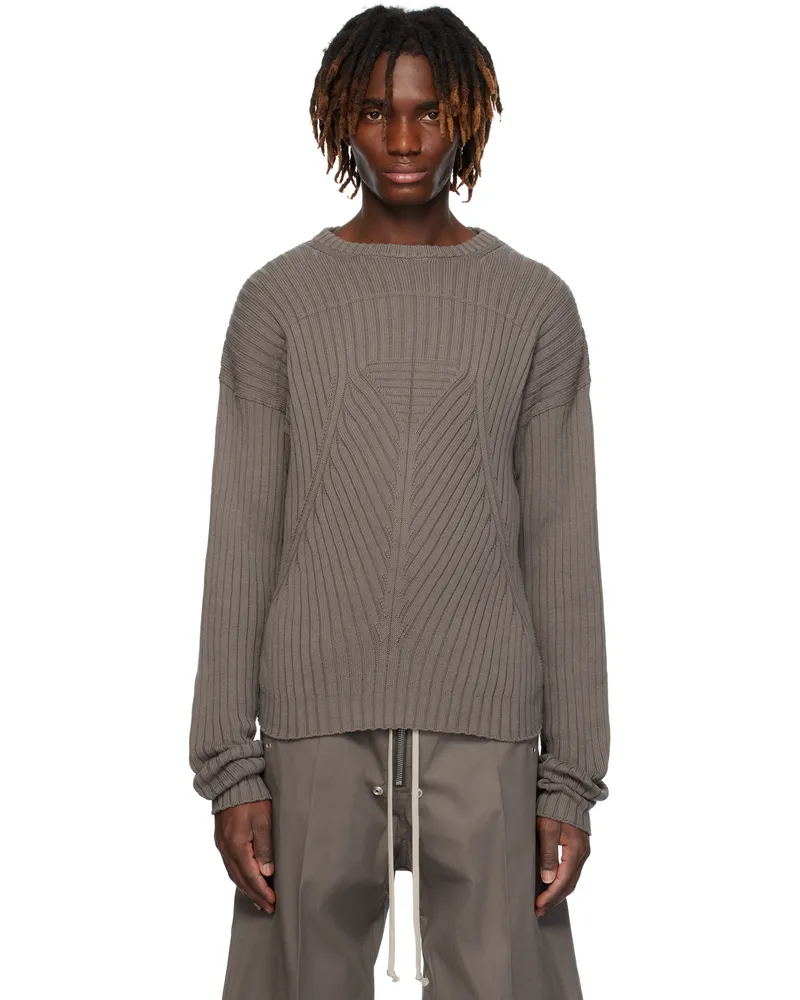 Rick Owens Gray Hollywood Round Neck Sweater 34