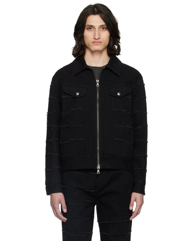 Andersson Bell Black New Patchwork Denim Jacket Black