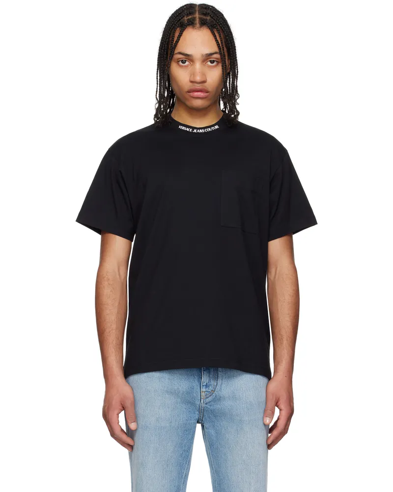 Versace Jeans Black Logo Collar T-shirt E899-black
