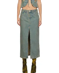 Miaou Blue Rowan Denim Maxi Skirt Green