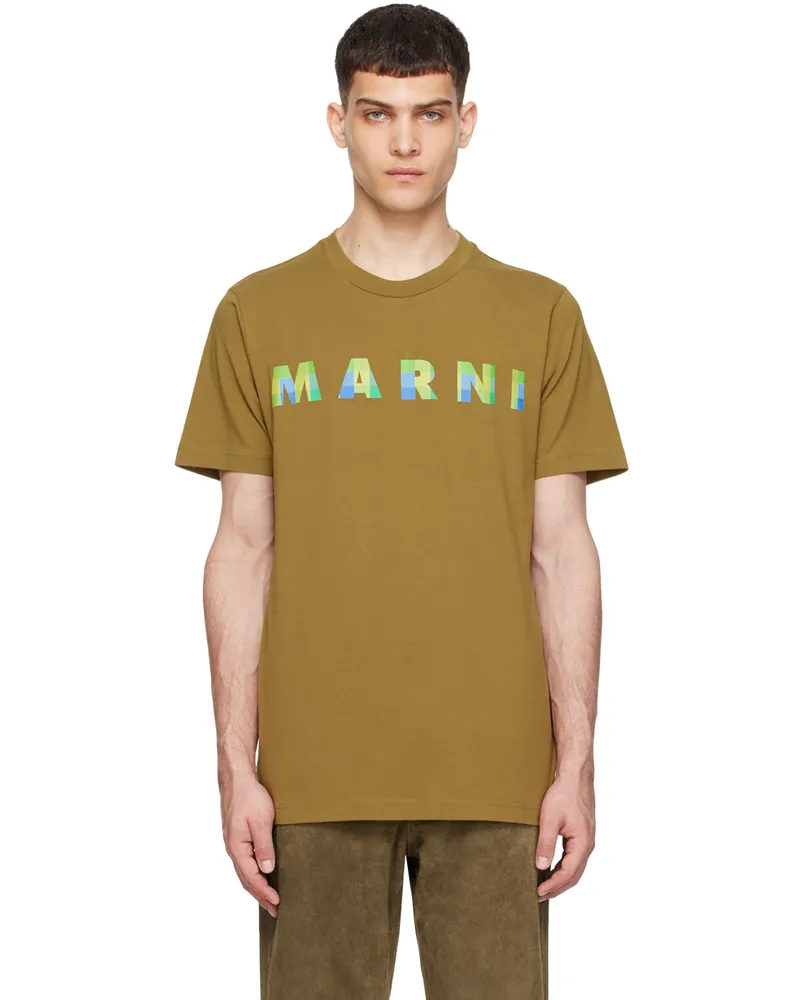 Marni Khaki Printed T-Shirt Gov49