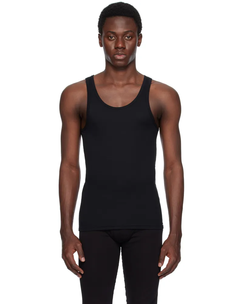 Tom Ford Black Cotton Modal Rib Tank Top Black