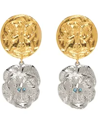 CHOPOVA LOWENA Gold & Silver Gemini Lady Drop Earrings Silver