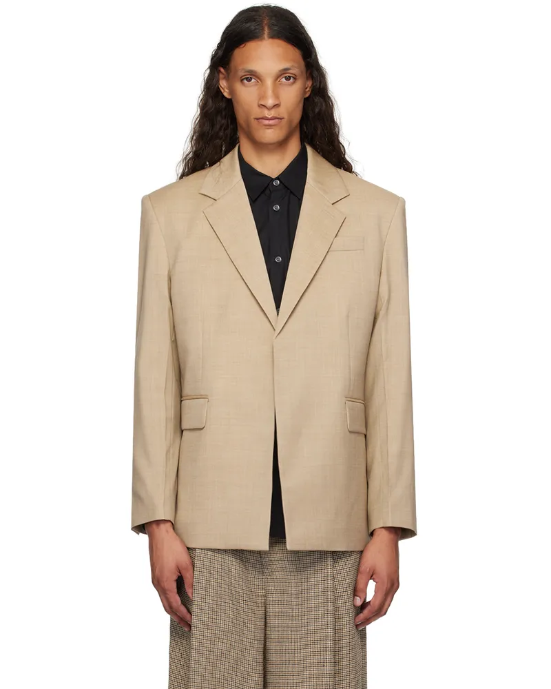 Peter Do Tan Padded Shoulder Blazer Taupe