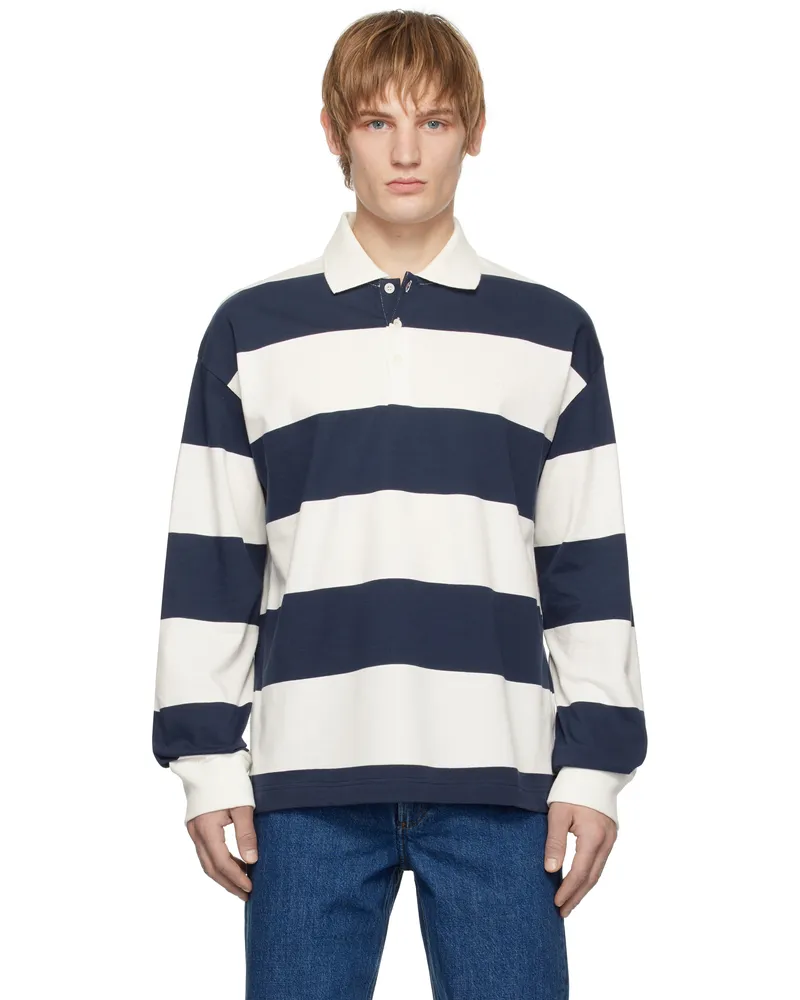 A.P.C. Navy & White Riley Polo Iak